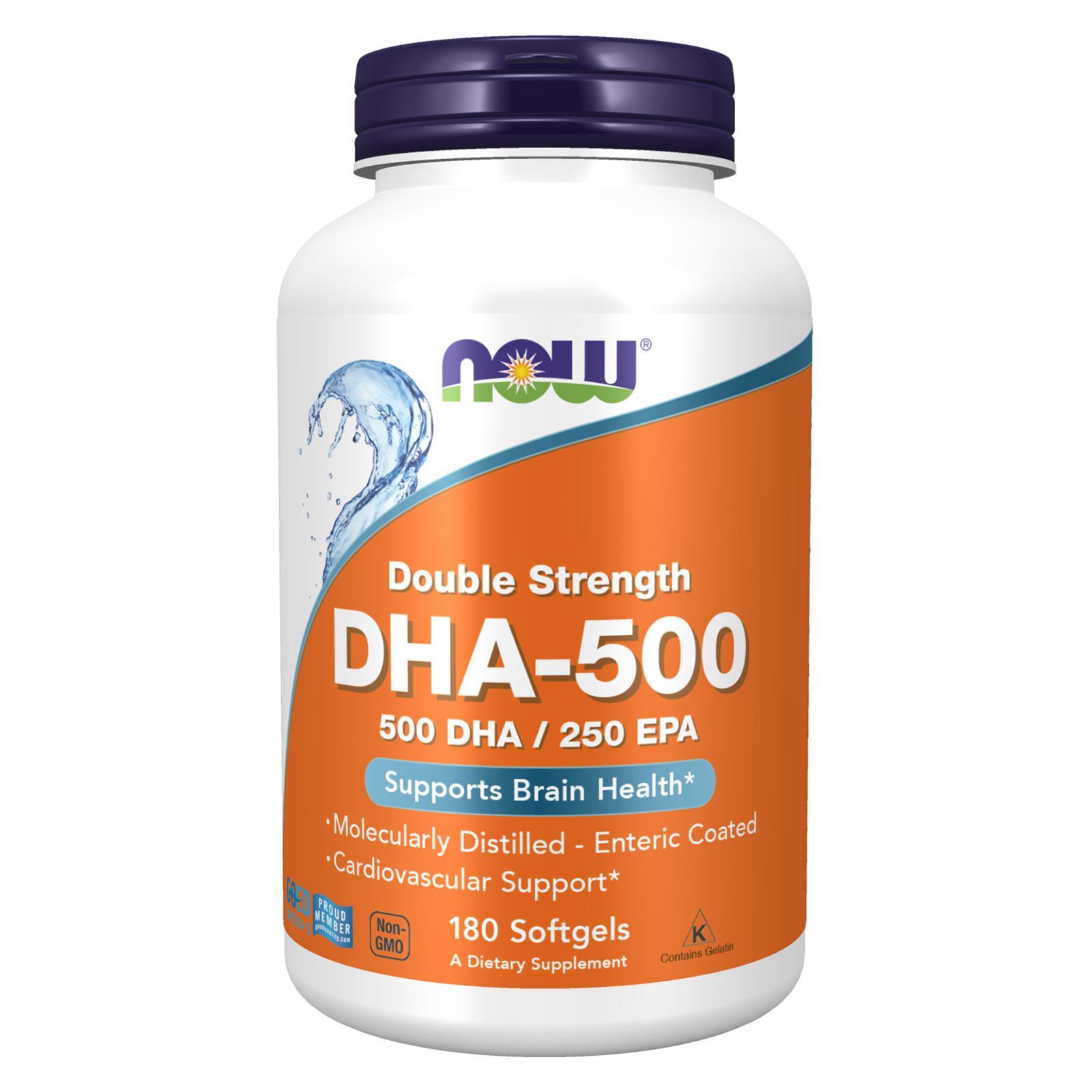 NOW FOODS DHA-500, Double Strength – 180 Softgels
