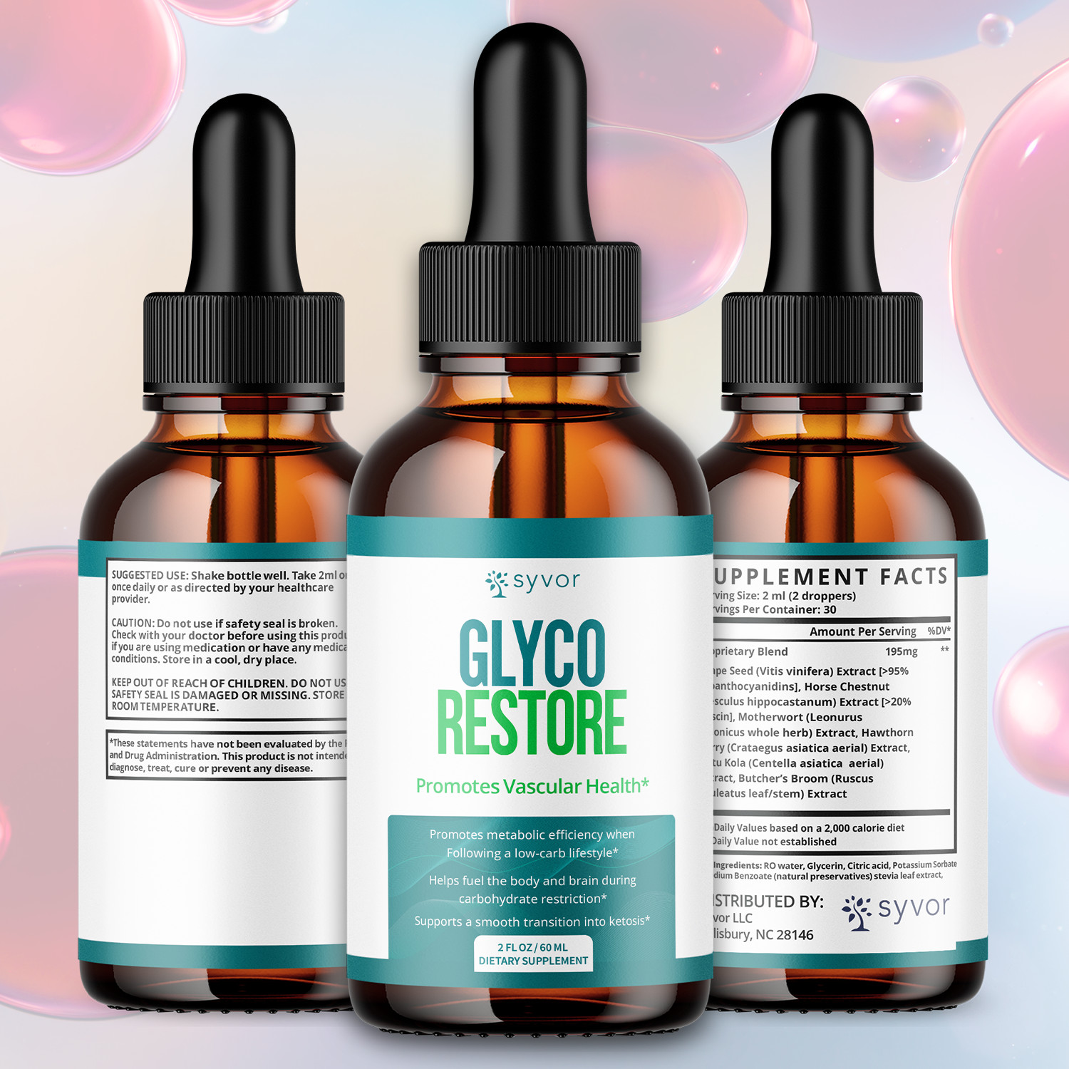 (1 Pack) Glyco Restore Blood Support Drops GlycoRestore Supplement 30 Servings