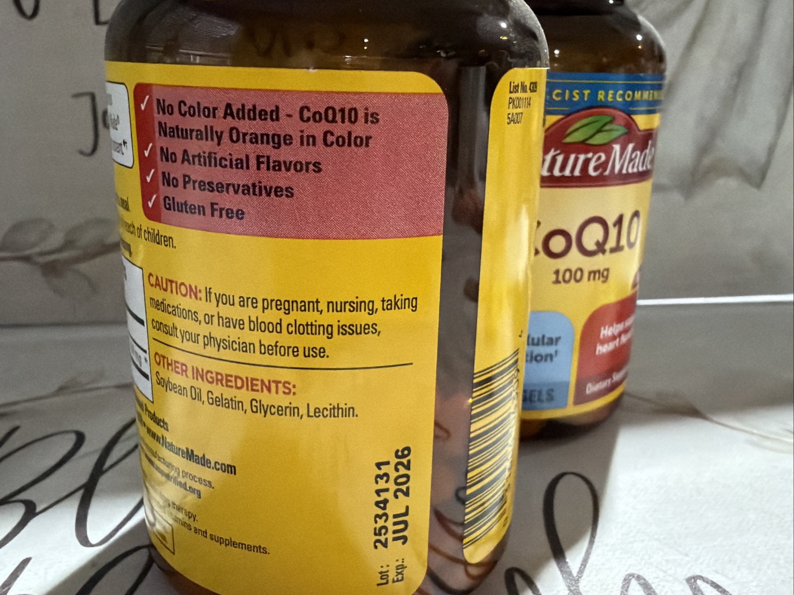 Nature Made CoQ10 100mg 120 Softgels 2Pk Exp07/26