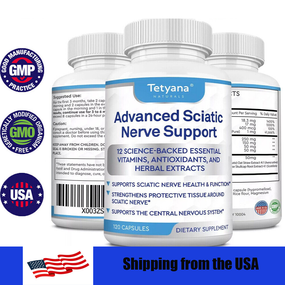 Advanced Sciatic Nerve Support Nervous System Improved Blood Flow 120 Capsules