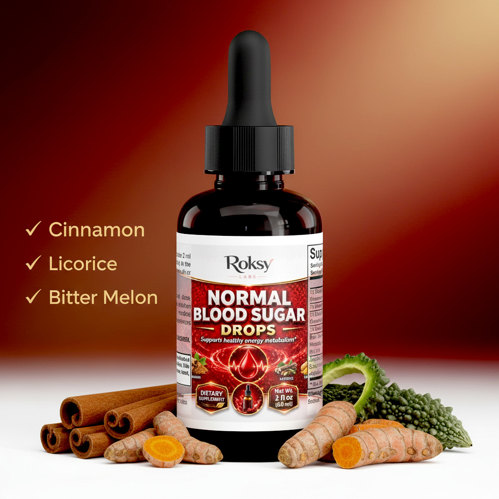 Roksylabs Normal Blood Sugar Drops Glucose Balance Healthy Metabolism 60ml