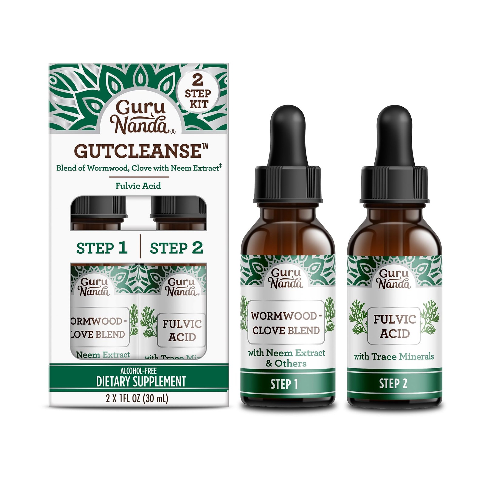 GuruNanda Gutcleanse 2-Step Kit – Dietary Supplement to 2 Fl Oz (Pack of 1)