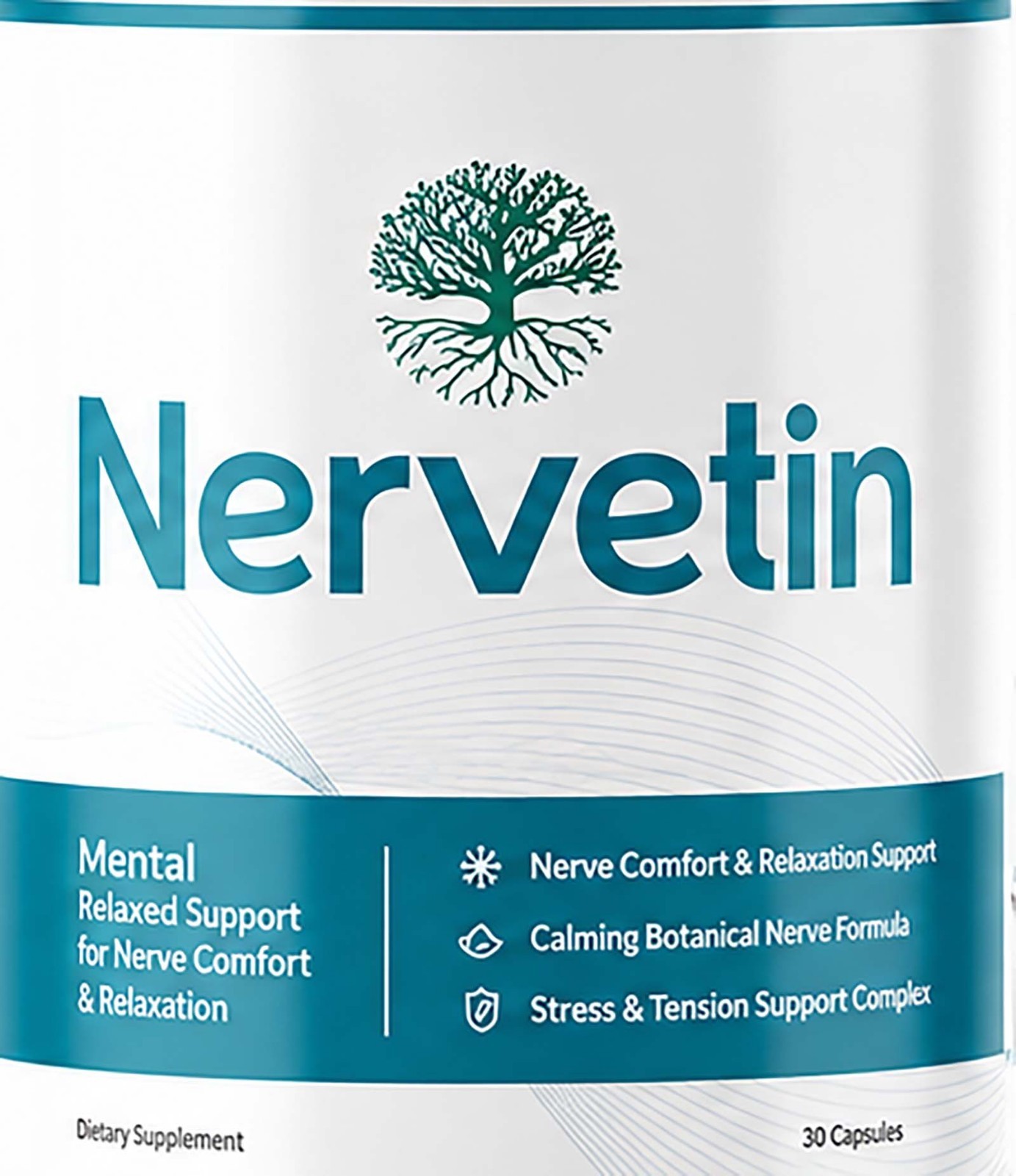 Nervetin Capsules Nerve Health Support Premium Formula Advanced 30 Count Bottle