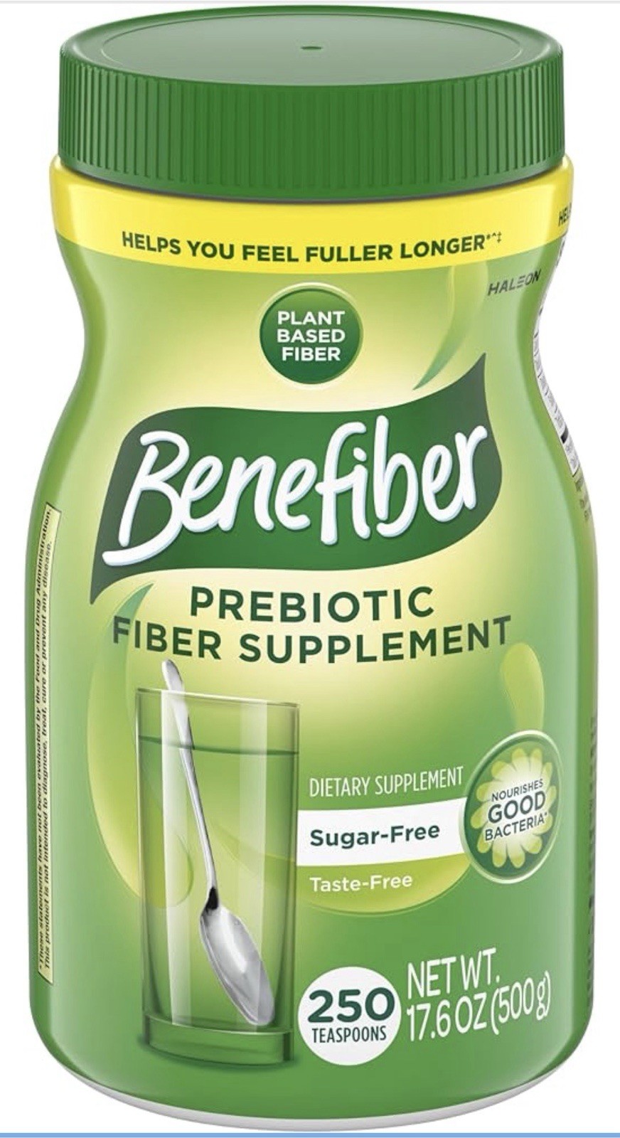 Benefiber Prebiotic Fiber Powder Plant Based Sugar-Free Taste-Free 17.6oz