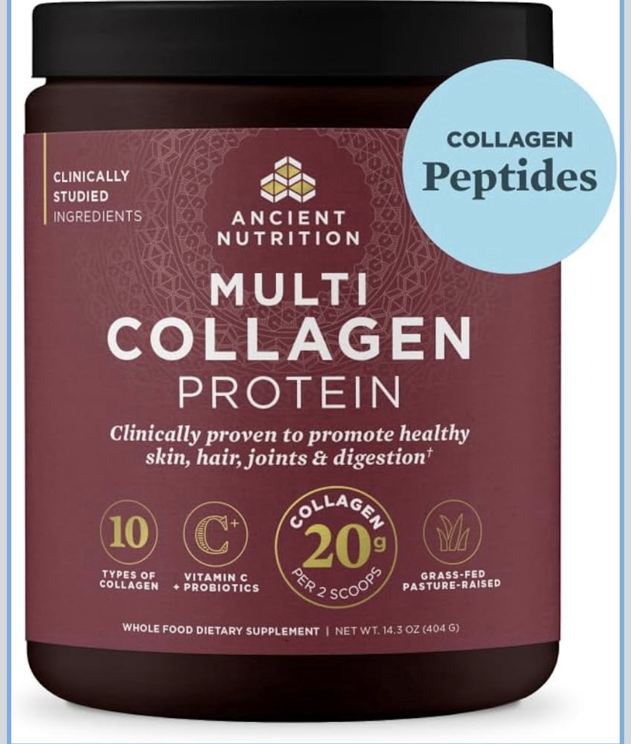 Ancient Nutrition Multi Collagen Peptides Powder Probiotics Unflavored 14.3oz