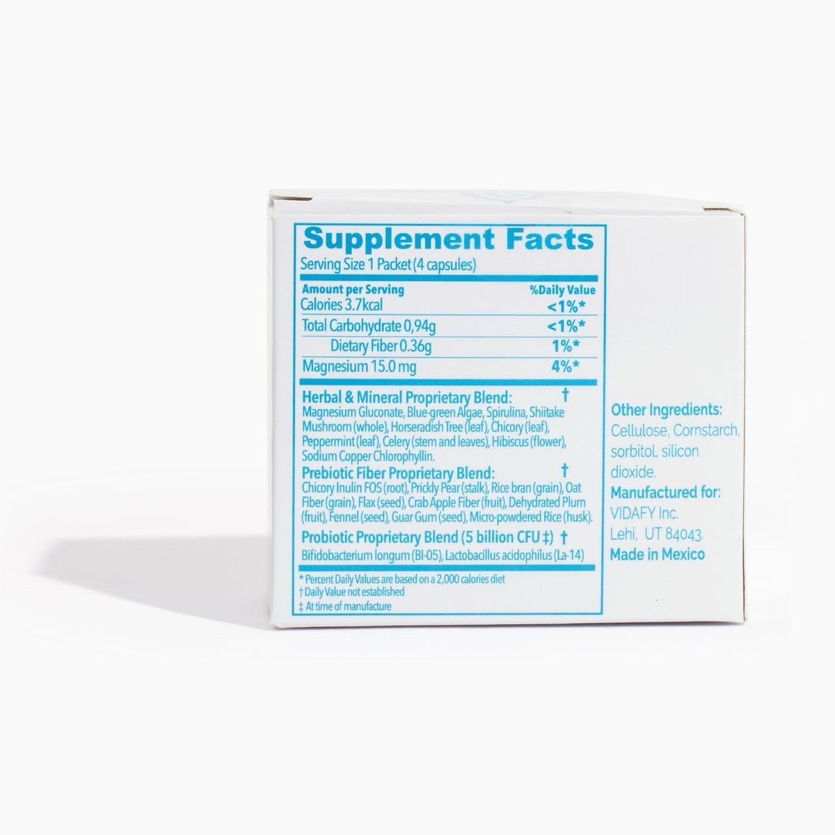Vidafy Synbiofy Dietary Supplement, Prebiotics & Herbs – 40 Caps Exp 10/2026