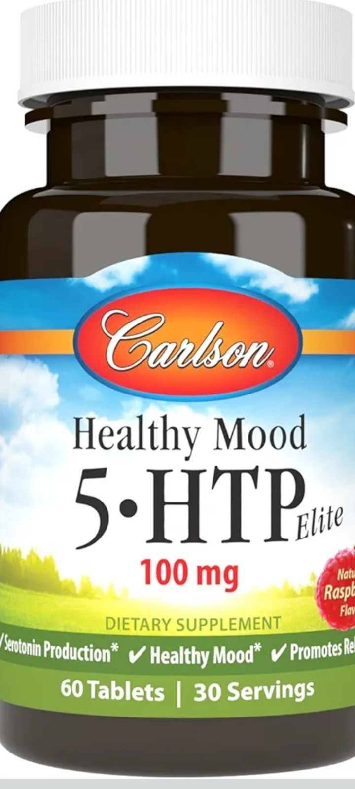 CARLSON HEALTHY MOOD 5-HTP ELITE 100mg 60 TABLETS EXP.09/2026 NEW SEALED .