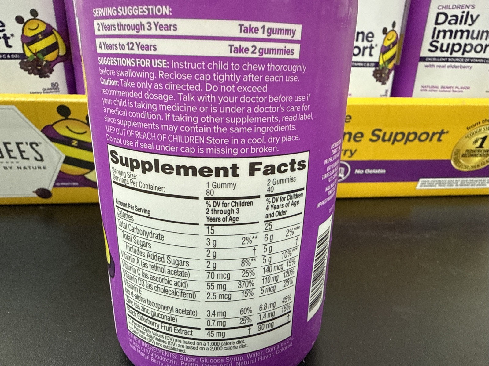 Lot Of 15 Zarbee’s Children’s Elderberry Immune Support 80 Ct Exp 08/25