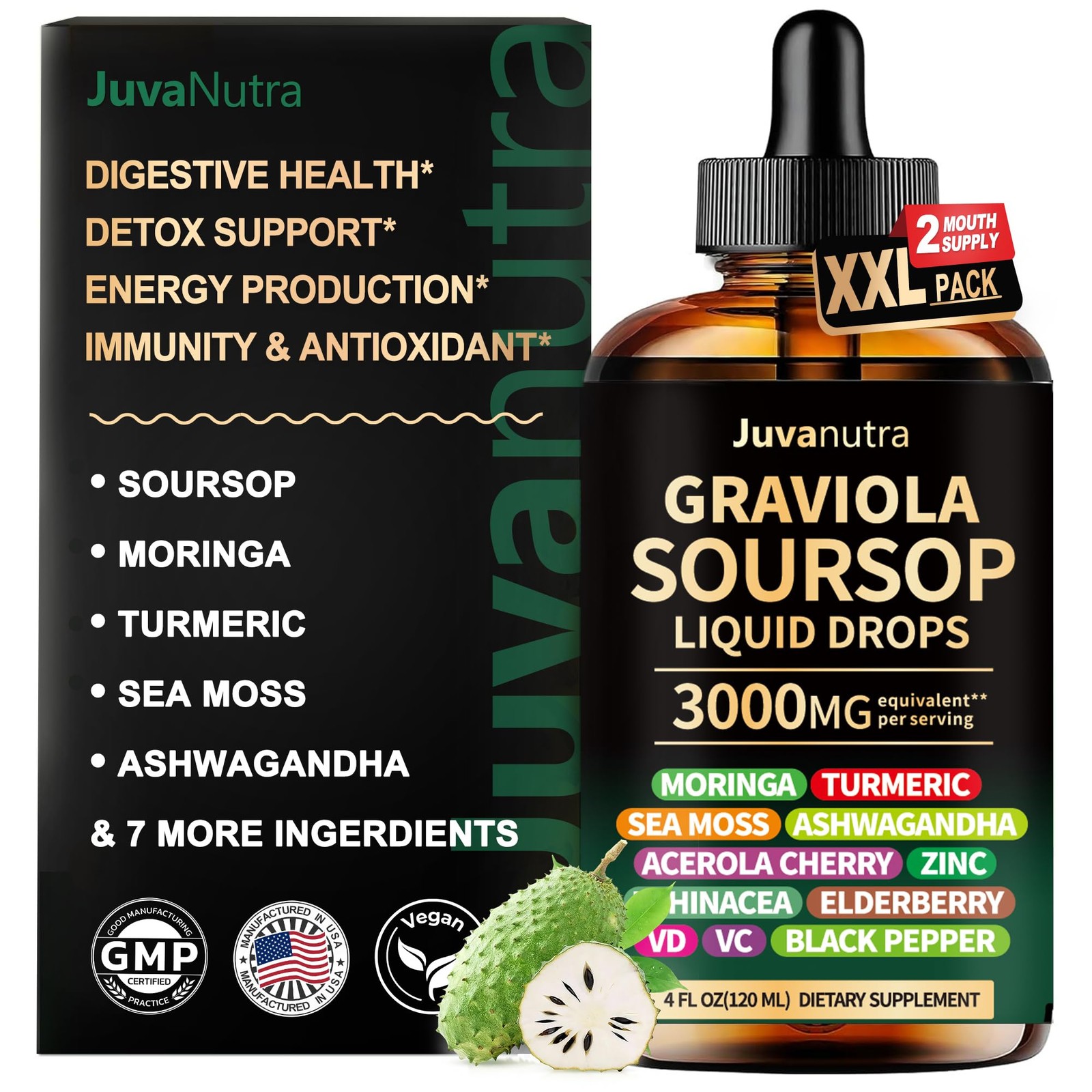 (4 Fl Oz) Soursop Bitters Liquid Drops 12 in 1 4 Oz (Pack of 1)