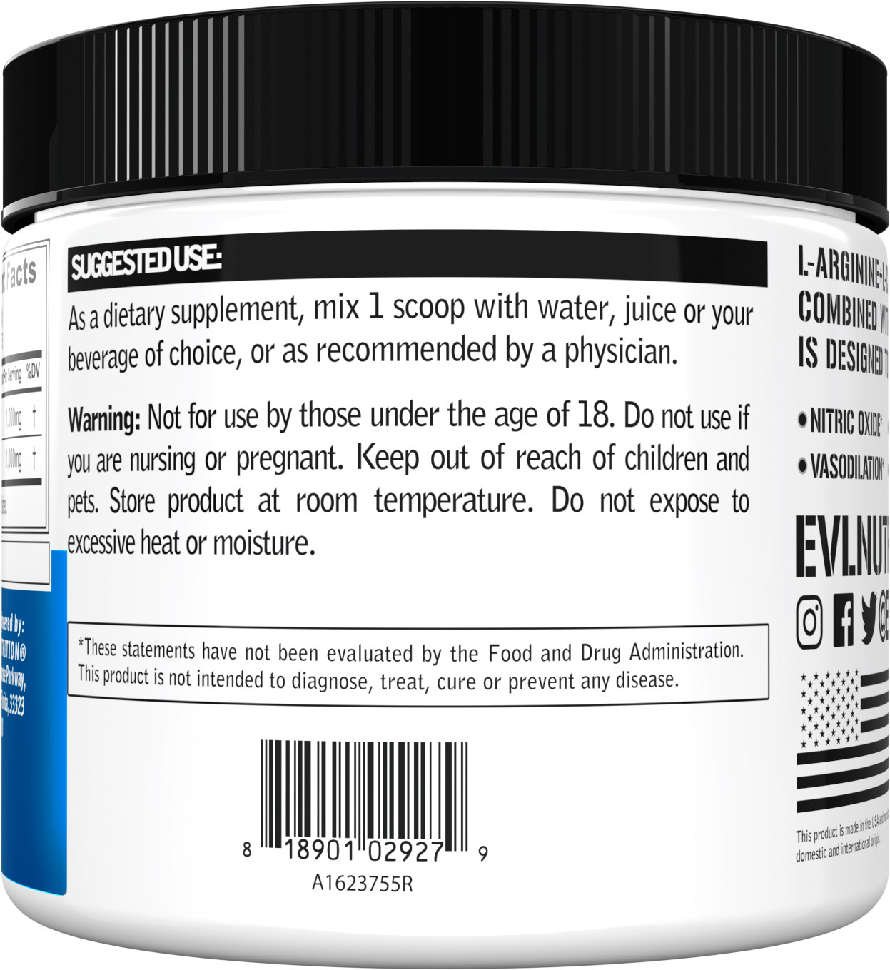 Evlution Nutrition L-Arginine + L-Citrulline – Blood Flow Support – 75 Servings