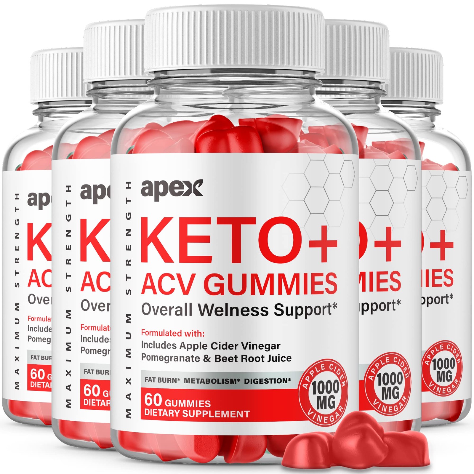Apex Gummies General Wellness Supplement – 300 Gummies (5 Pack)