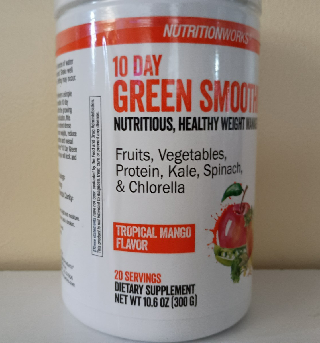 NutritionWorks®10 Day Green Smoothie Drink Mix Cleanse & Detox Tropical Mango