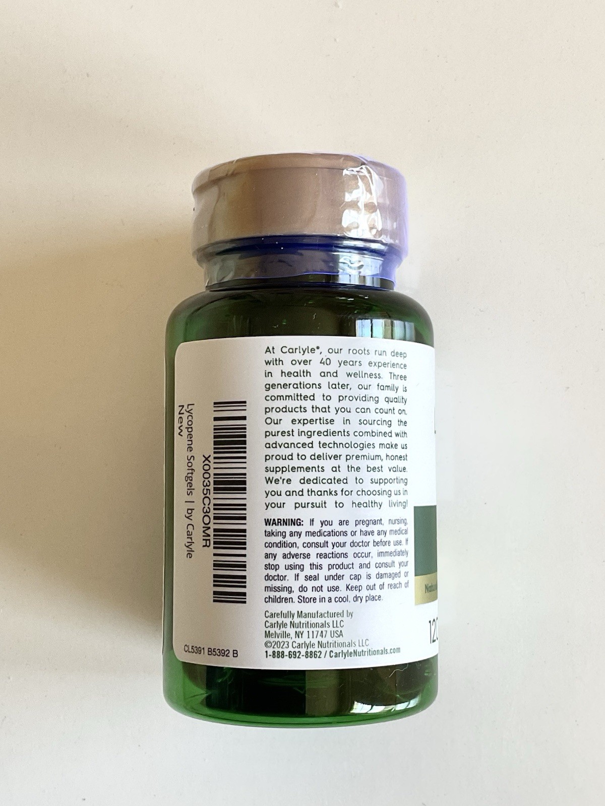 Carlyle Lycopene 40mg Softgels 120ct Non-GMO Gluten Free Carotenoid Supplement