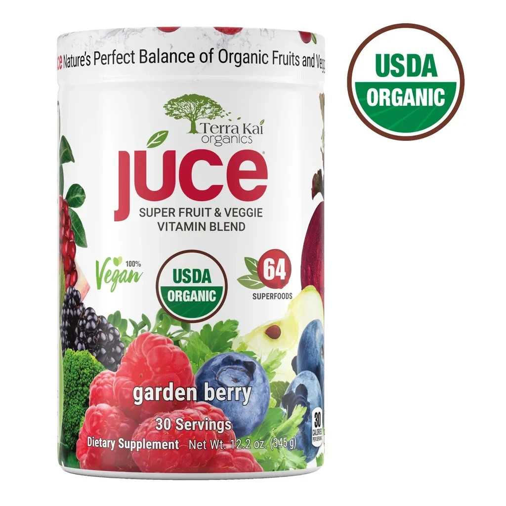 Terra Kai Juice Super Fruit Veggie Powder Garden Berry Organic 30 Servings