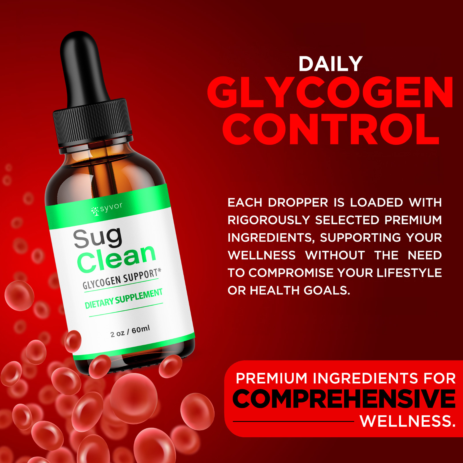 (1 Pack) Sug Clean Blood Support Formula Drops Advanced Vitamin Supplement 2ML