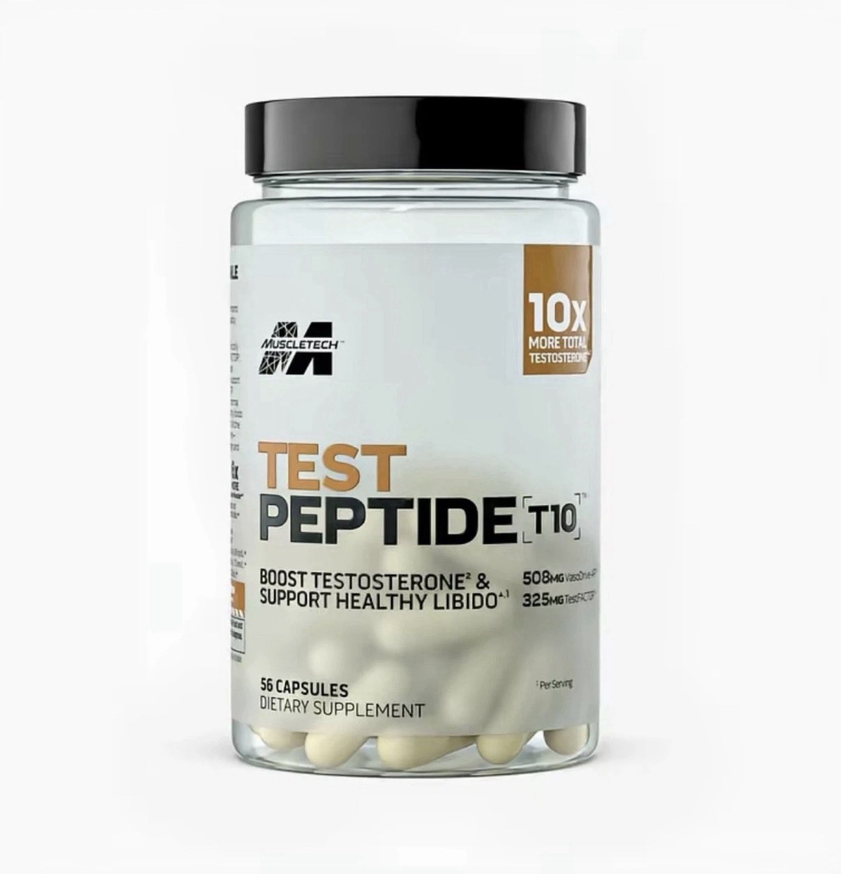 MuscleTech Test Peptide T10 Testosterone Booster Supplement 56 Capsules
