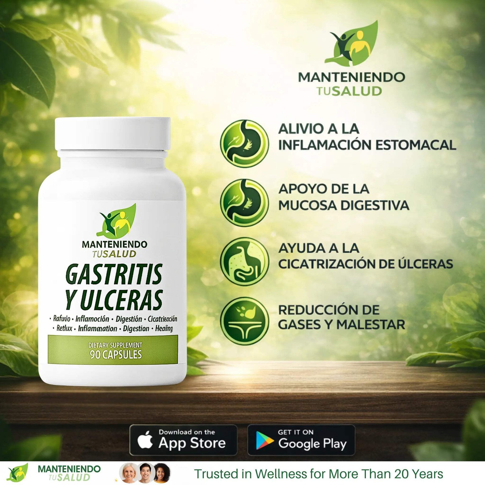 Manteniendo Tu Salud Gastritis y Ulceras, Digest Support, 90 Capsules