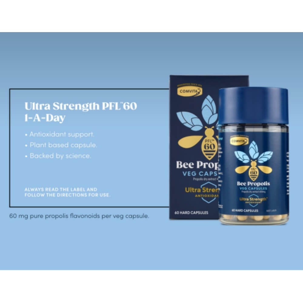 Comvita Ultra Strength Propolis Capsules PFL60 ONE-A-DAY 60 Vegetarian Capsules
