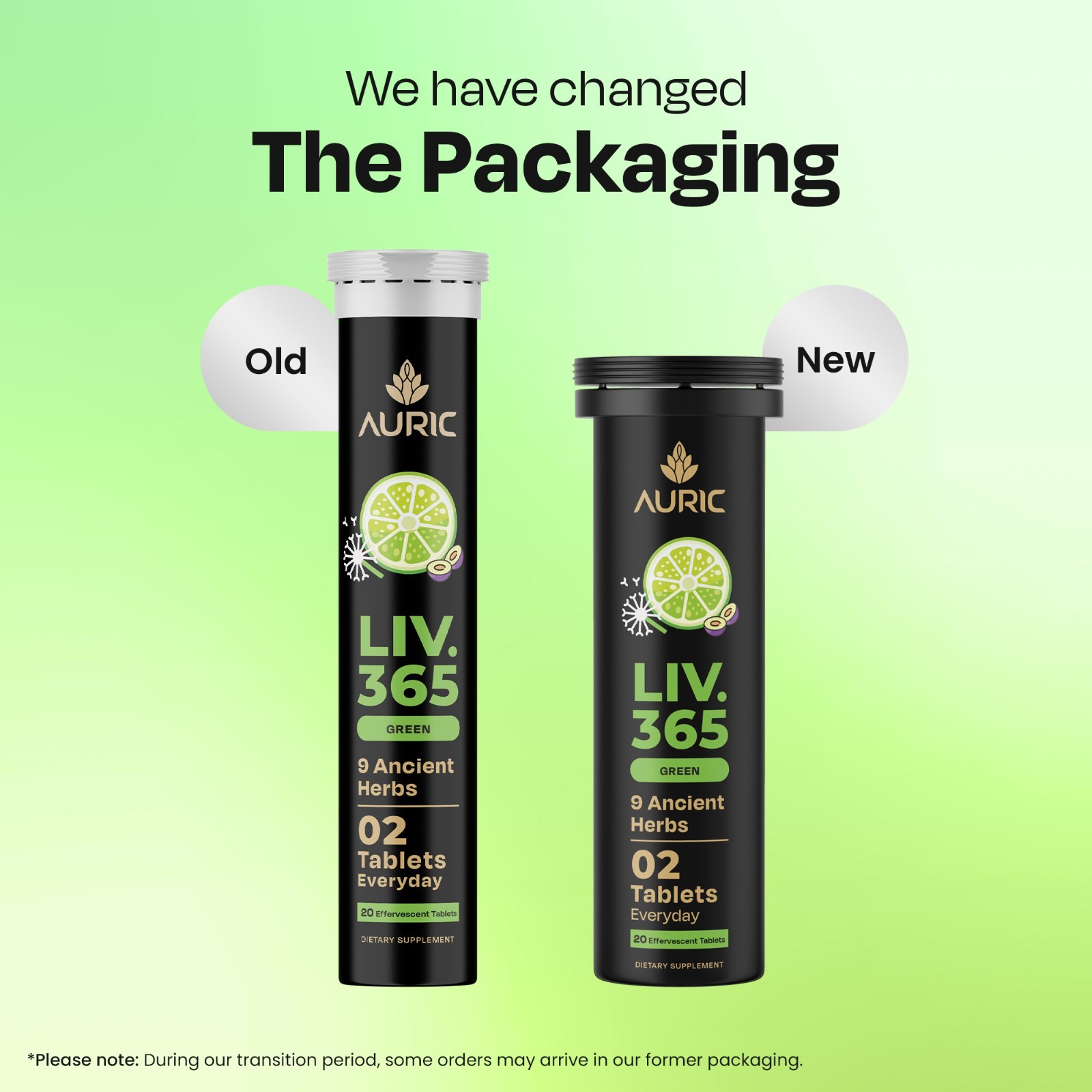 Auric Liv 365 Green Effervescent Tablet | Supports overall wellbeing