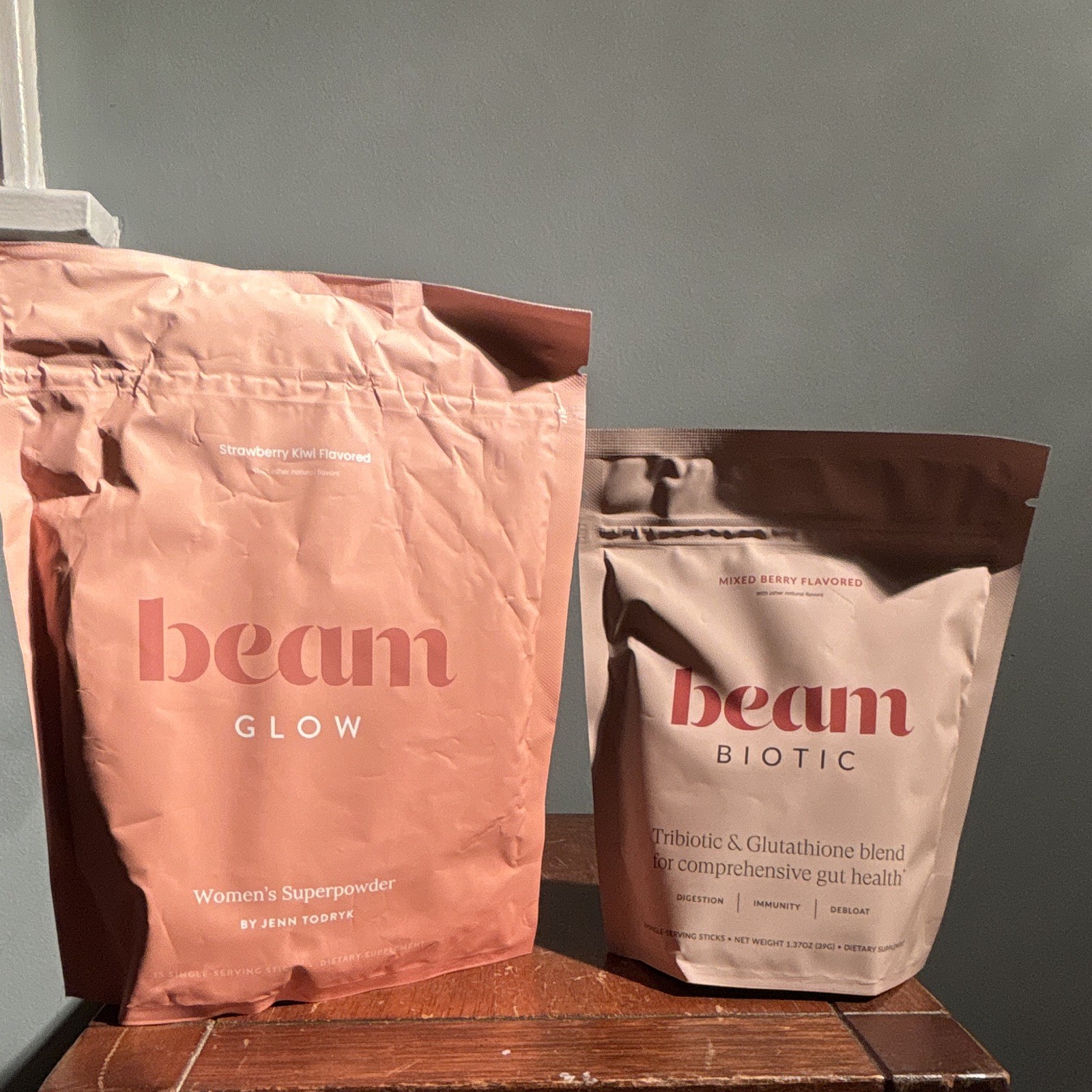 beam Glow, Strawberry Kiwi + beam Biotics, Mixed Berry 2 Pack Duo