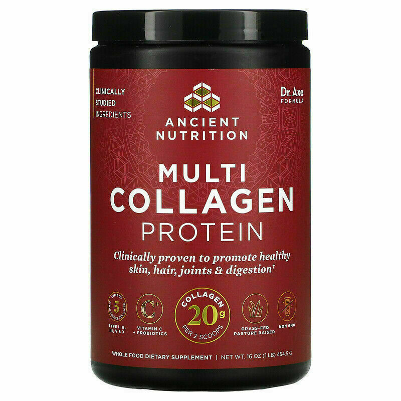 Dr. Axe ANCIENT NUTRITION Multi Collagen Protein Powder Gut Joints 1 lb 12/2027+