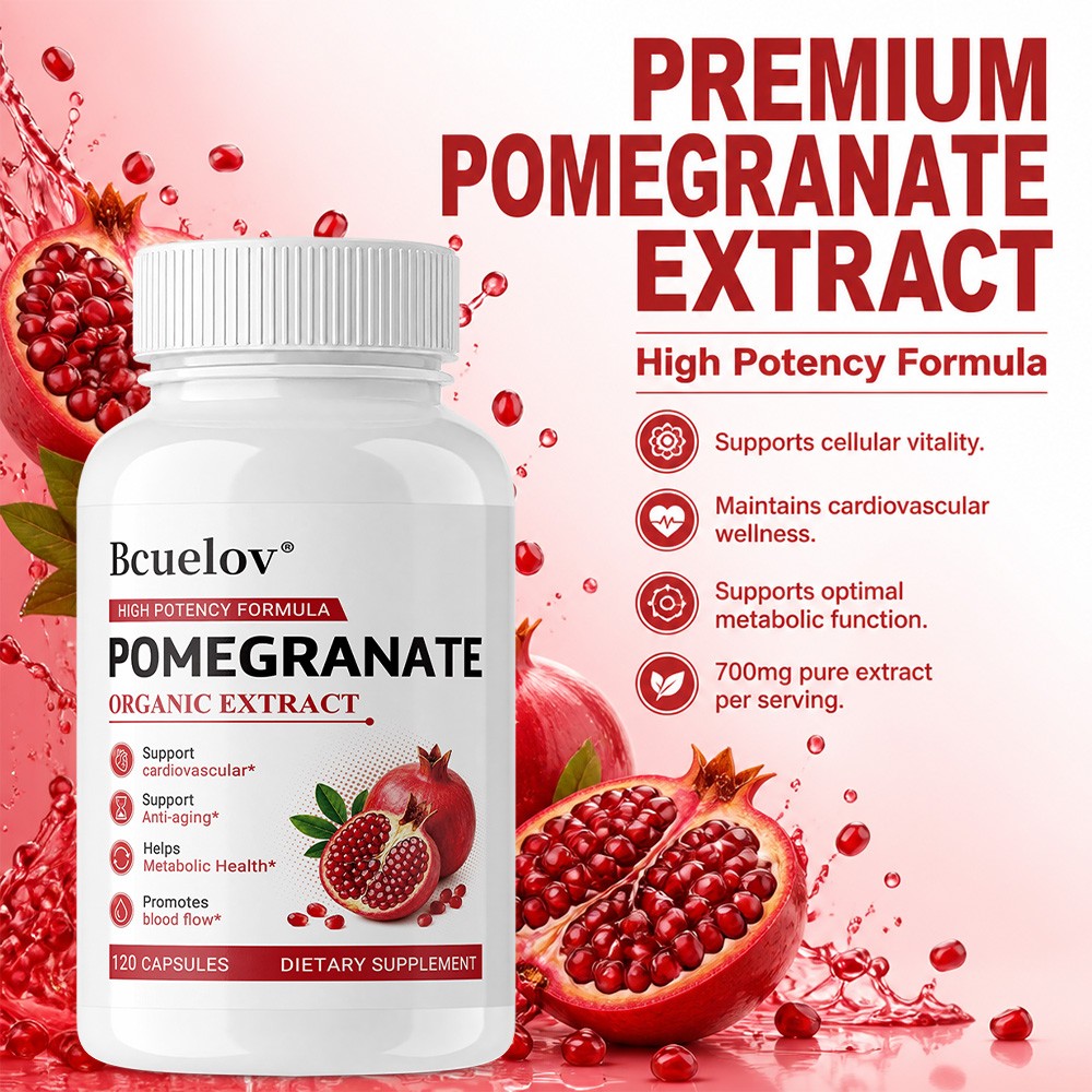 Pomegranate Extract 700mg Per Serving 30-120 Vegetable Capsules Gluten-Free