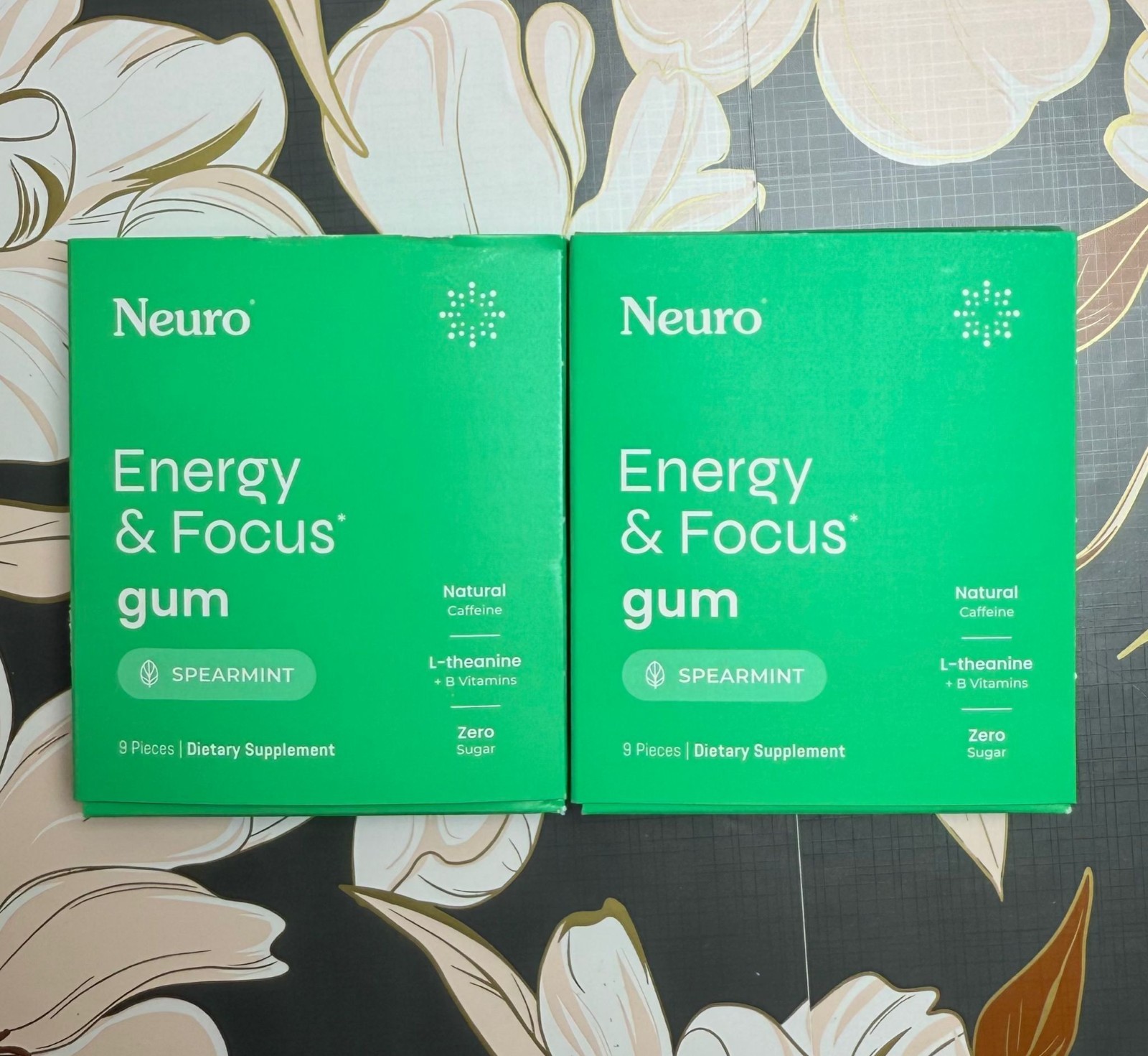 Neuro Gum L-theanine B-12 Nootropics Caffeine 18 pieces New Spearmint Flavor