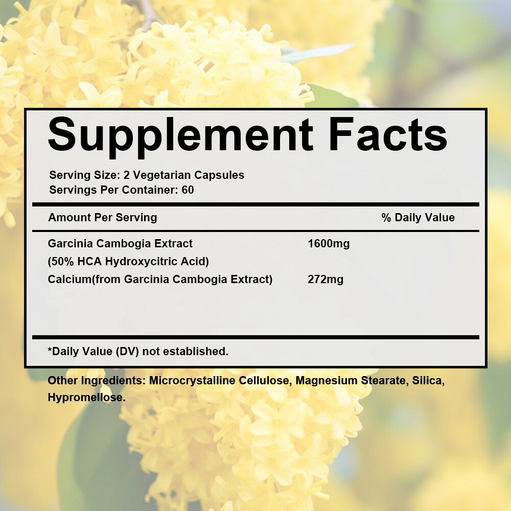 GARCINIA CAMBOGIA 1600mg 50% HCA Extract Weight Loss Capsules – Fat Burner