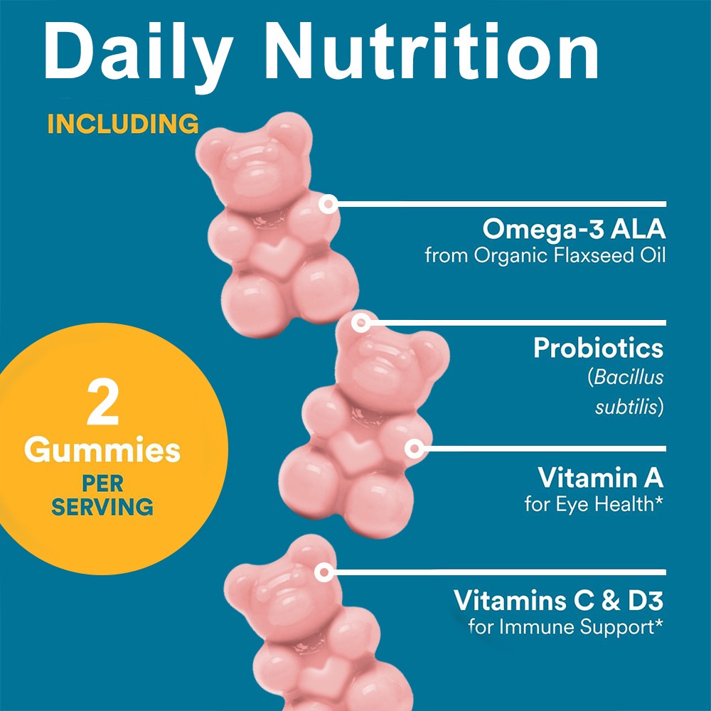 Men Organic Multi & Probiotics Gummies-Multivitamin with Omega-3 for Men Health