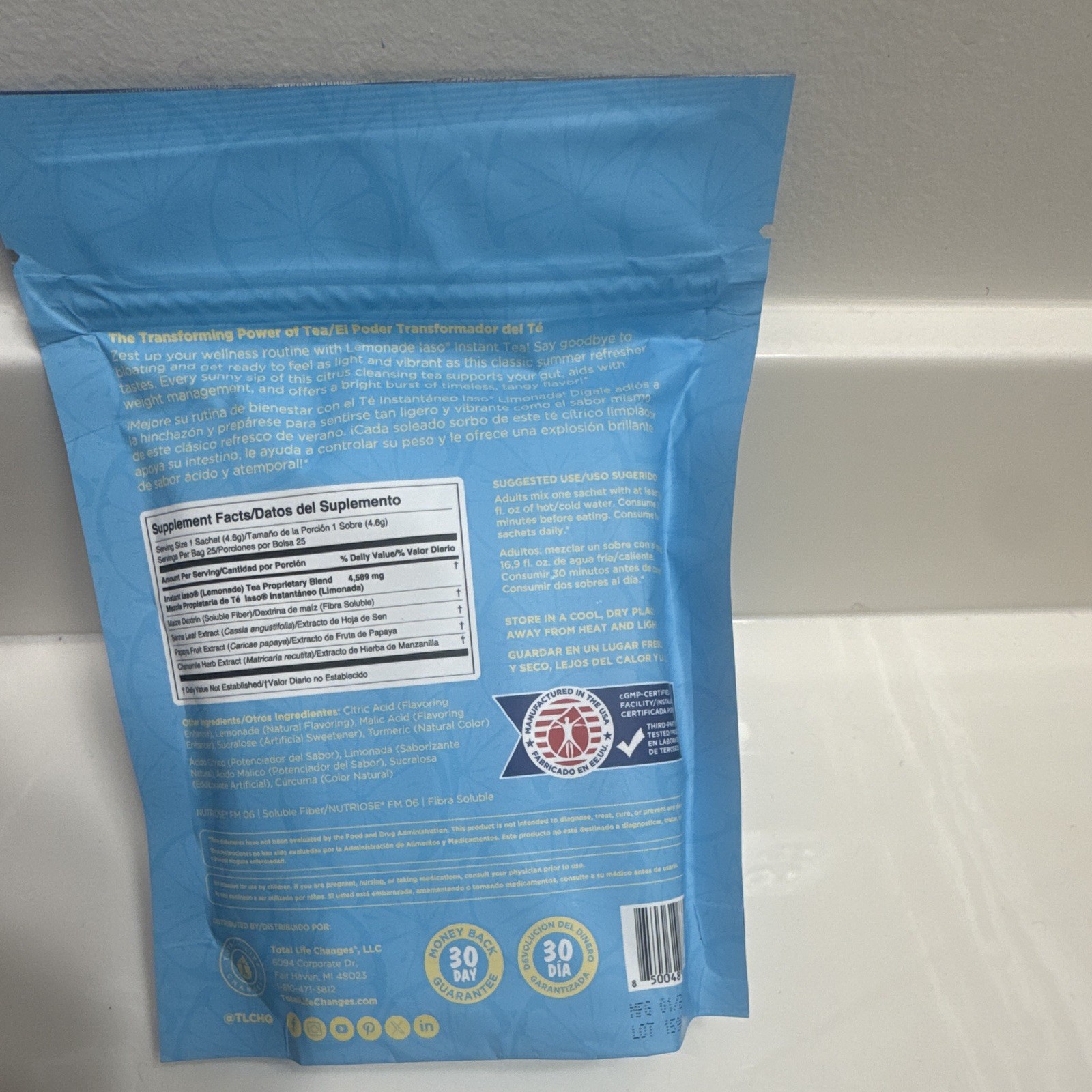 TLC Iaso Tea Lemonade Powder Dietary Supplement 25 Sachets Weight Mgmt 4oz