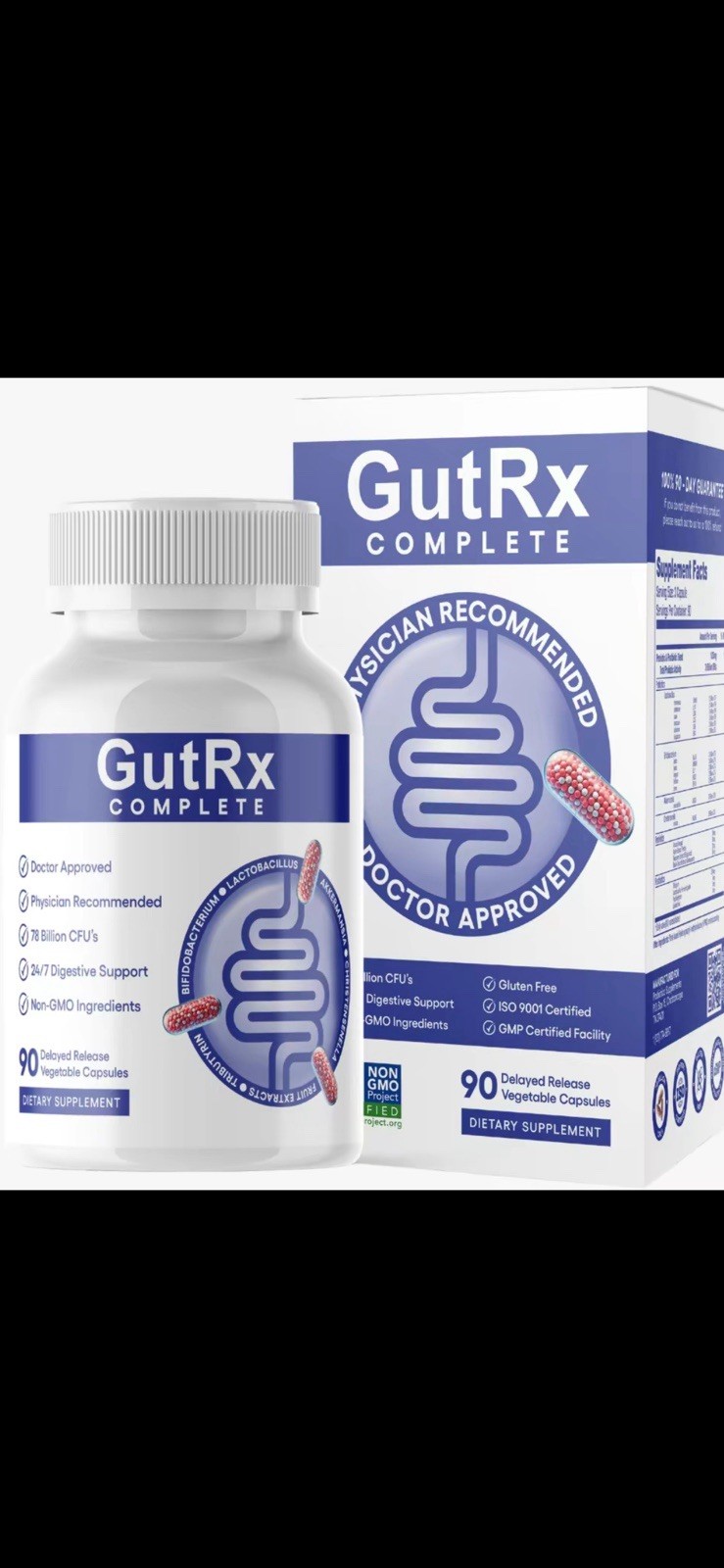 GutRx Complete Probiotic 90 Capsules Gluten-Free Non-GMO Exp 06/08/2027