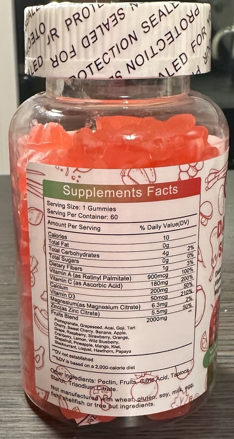 Daily Fruits Supplement (18 Fruits Blend) 90 Capsules – Gluten-Free, GMO-Free