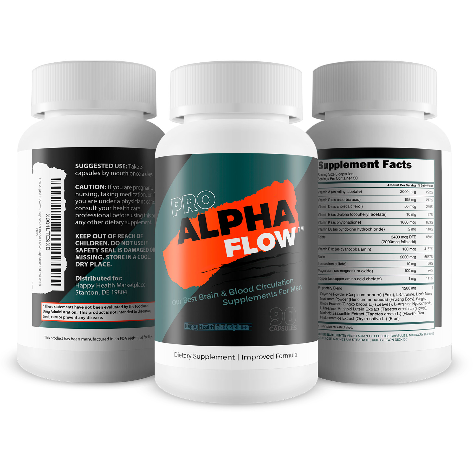 Pro Alpha Flow – Improved Formula – Our Best Brain Blood Circulation Supplements