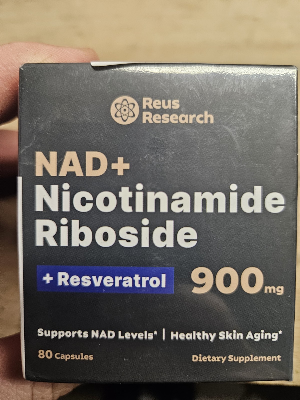 Reus Research NAD+ Nicotinamide Riboside Resveratrol 900mg 80 Capsules