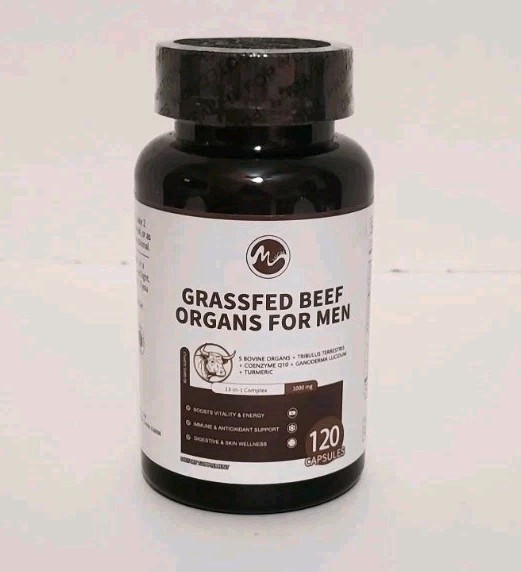 M Inch Beef Organs Supplement Men’s Energy Endurance Immune Support 120 Count