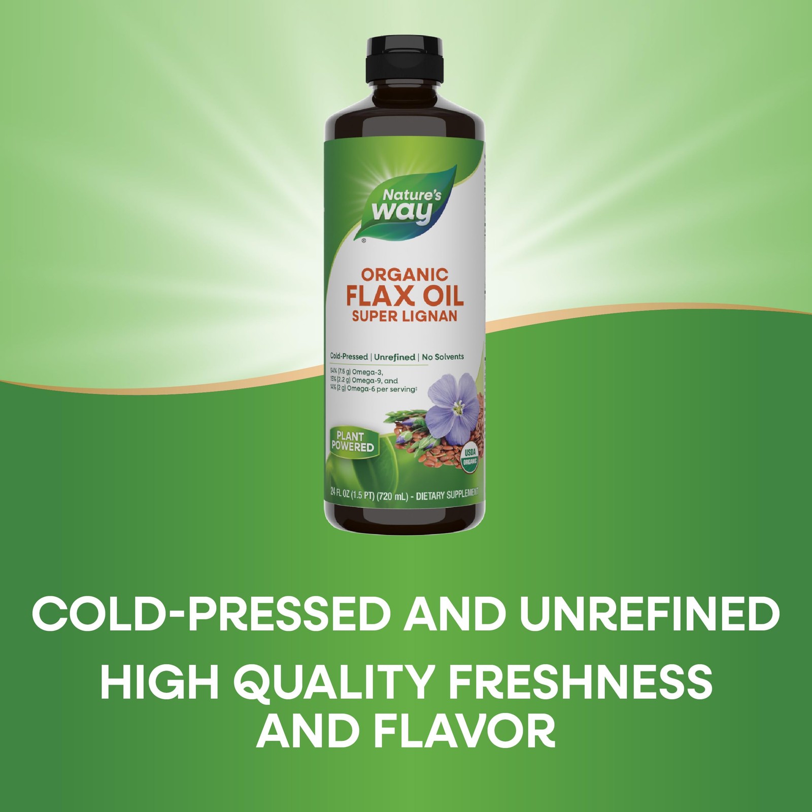 Nature’s Way Organic Flax Oil Super Lignan, 24 Fl Oz (Pack of 1)