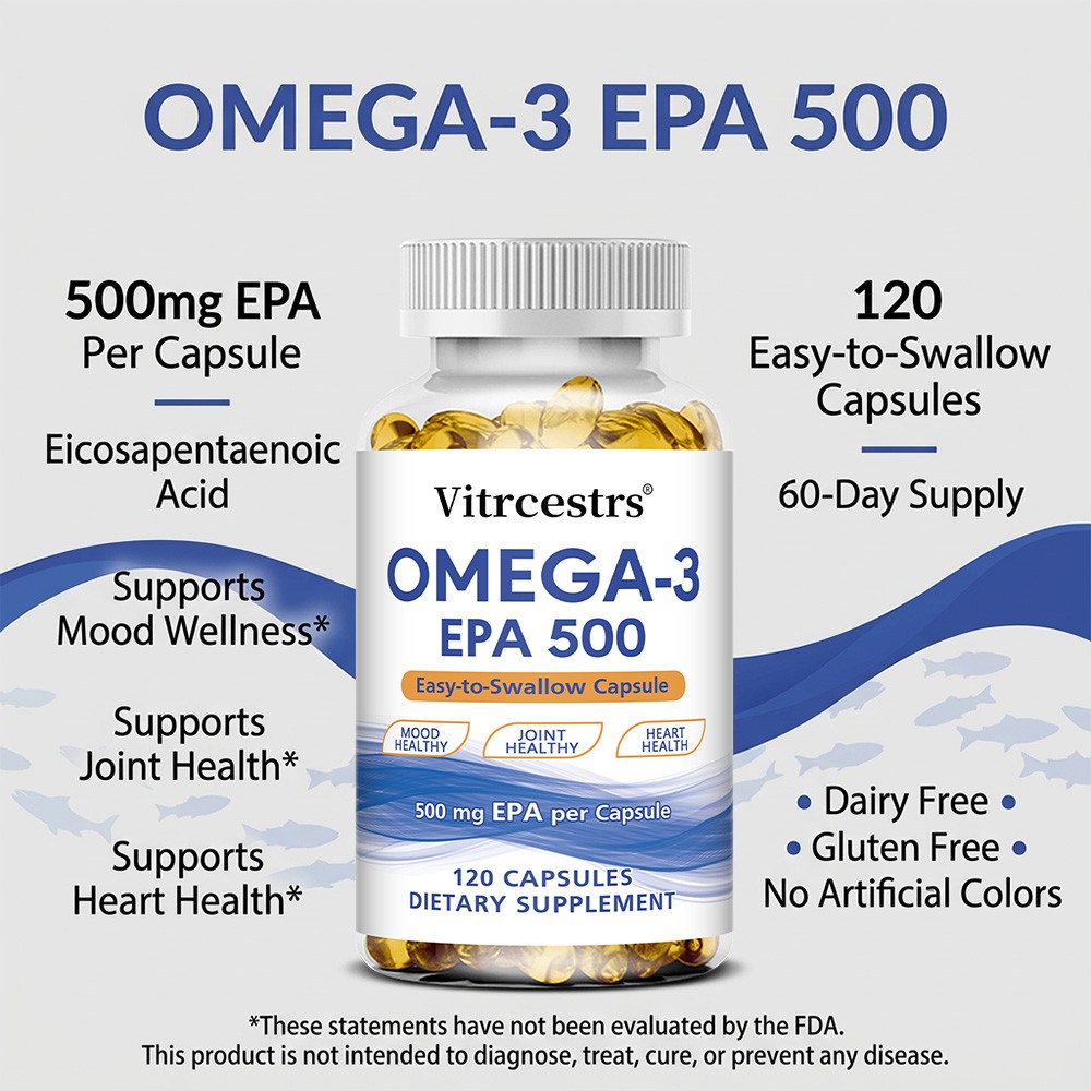 Allergen-Free EPA Omega 3 Capsules for Cardiovascular,Joint & Emotional Balance