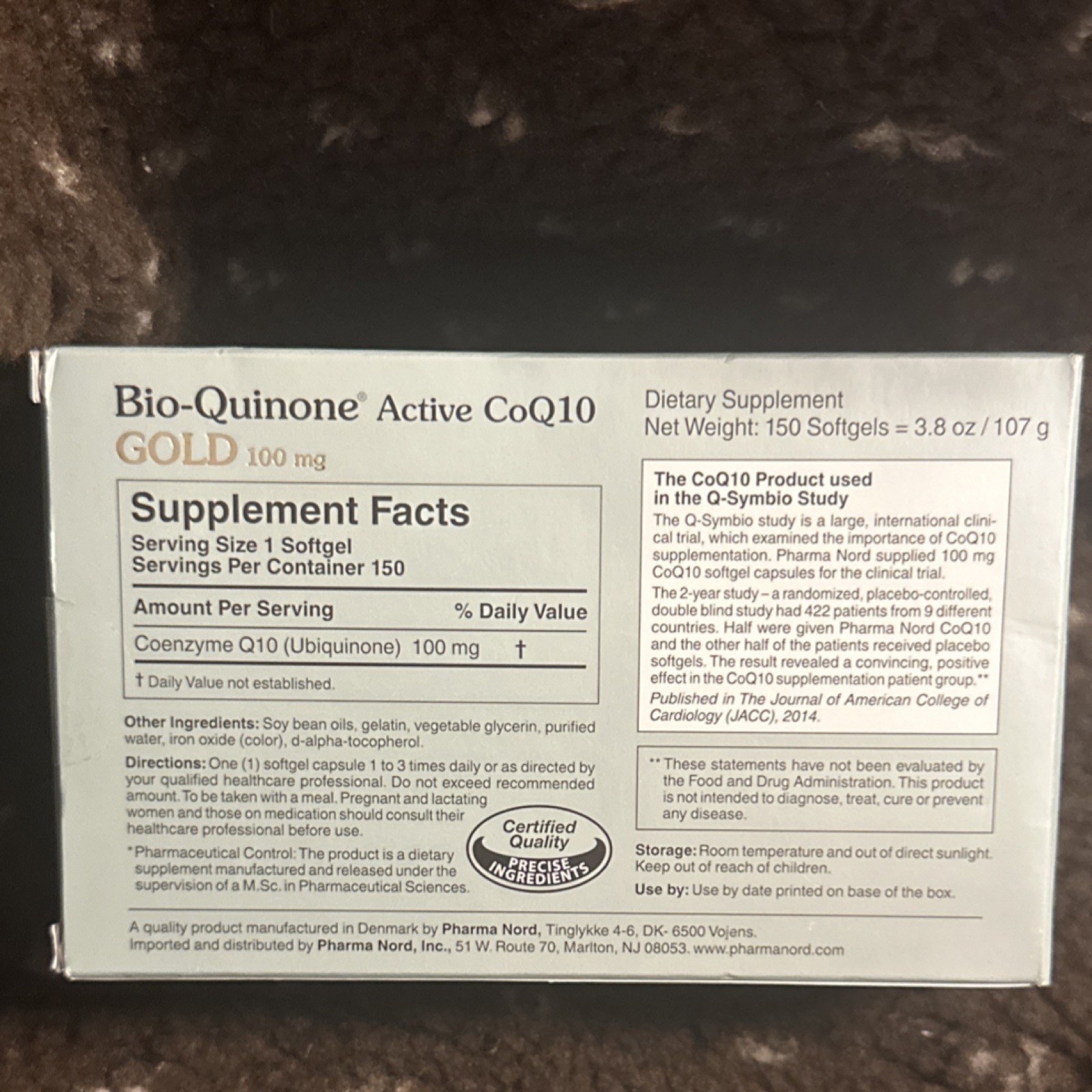 Pharma Nord CoQ10 GOLD 100mg 150 Softgels Bio-Quinone Active Dietary Supplement