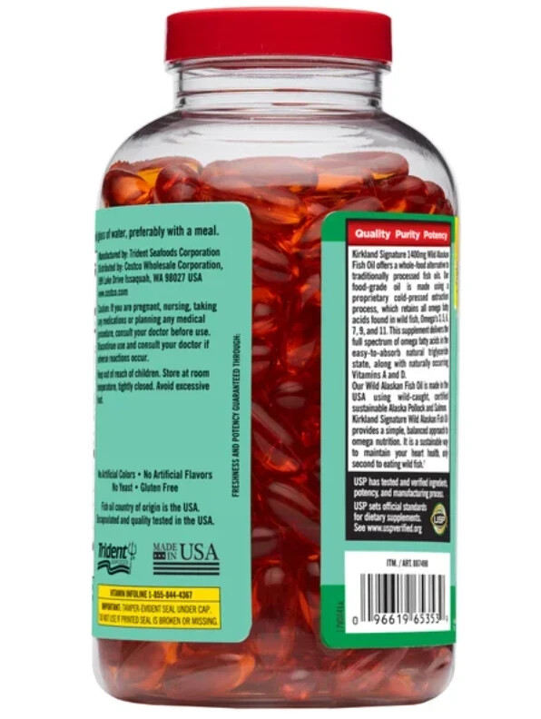 Kirkland Signature Wild Alaskan Fish Oil 1400 mg, 230 Softgels