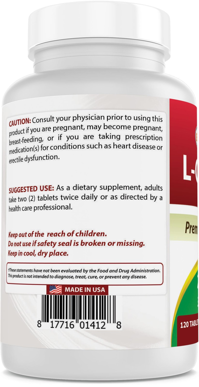 Best Naturals L-Citrulline 2000mg/Serving – 120 Count (Pack of 1), No Color