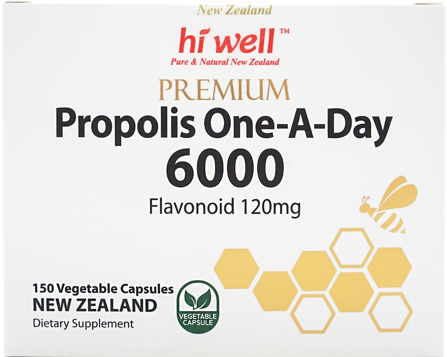 Hi Well New Zealand Propolis One a Day 6000 150 Capsules