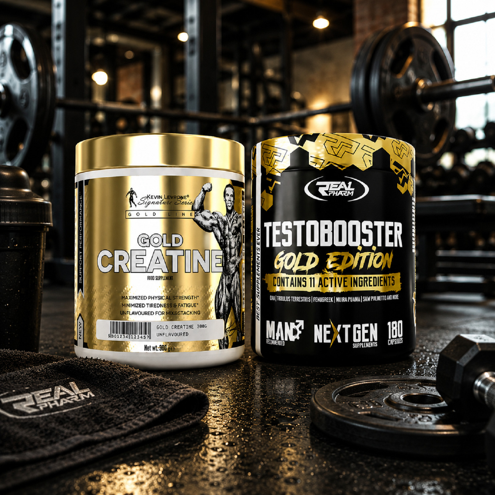 GOLD CREATINE 300g + TESTOBOOSTER 180 caps – Muscle mass Energy Testo-production
