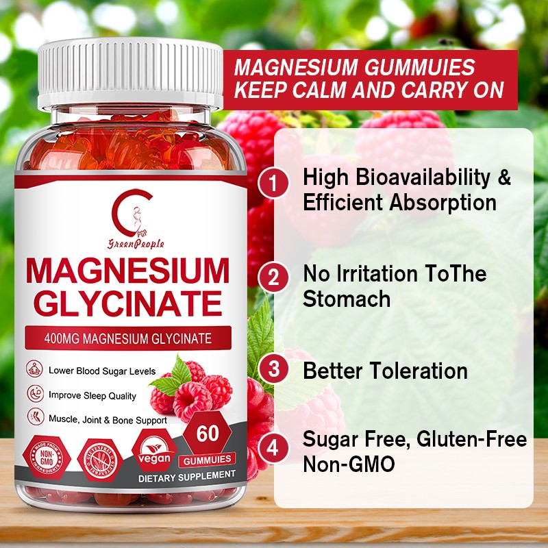 Magnesium Glycinate Gummies 60ct – Better Sleep, Calm & Relaxation, Sugar Free