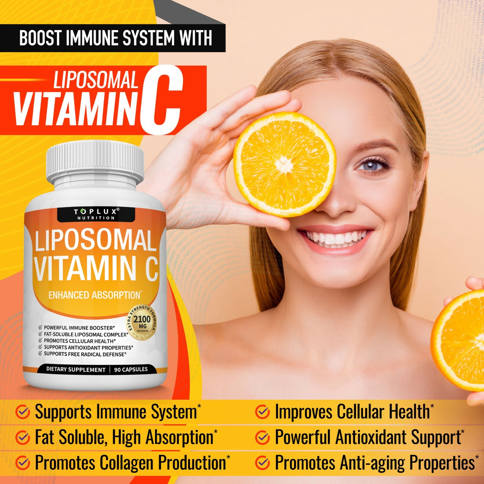 Liposomal Vitamin C 2100 MG Capsules (2 PACK) High Absorption Vitamin C Pills
