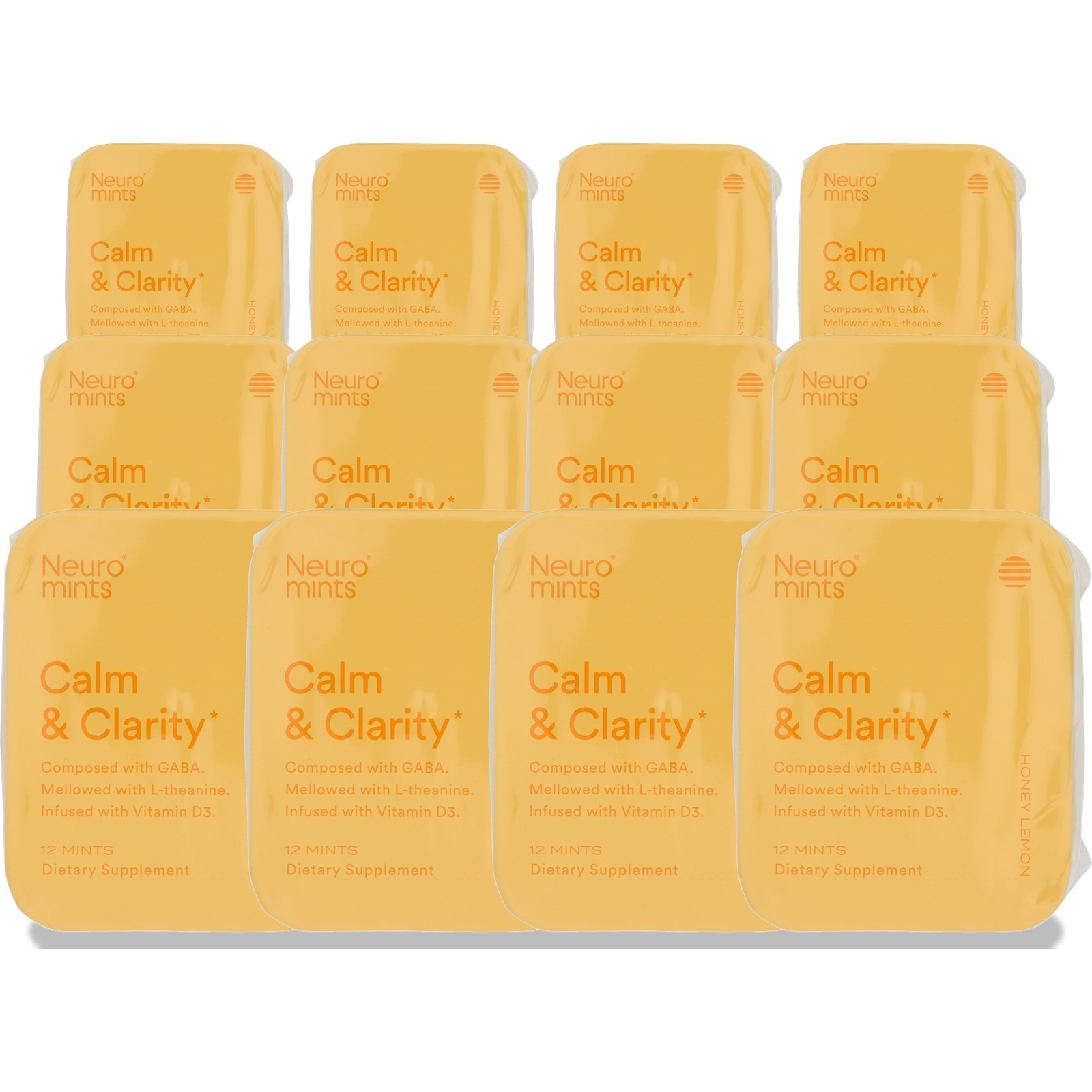 Honey Lemon Calm Clarity Neuromints Dietary Supplement 12 Count Ct 12 Pack