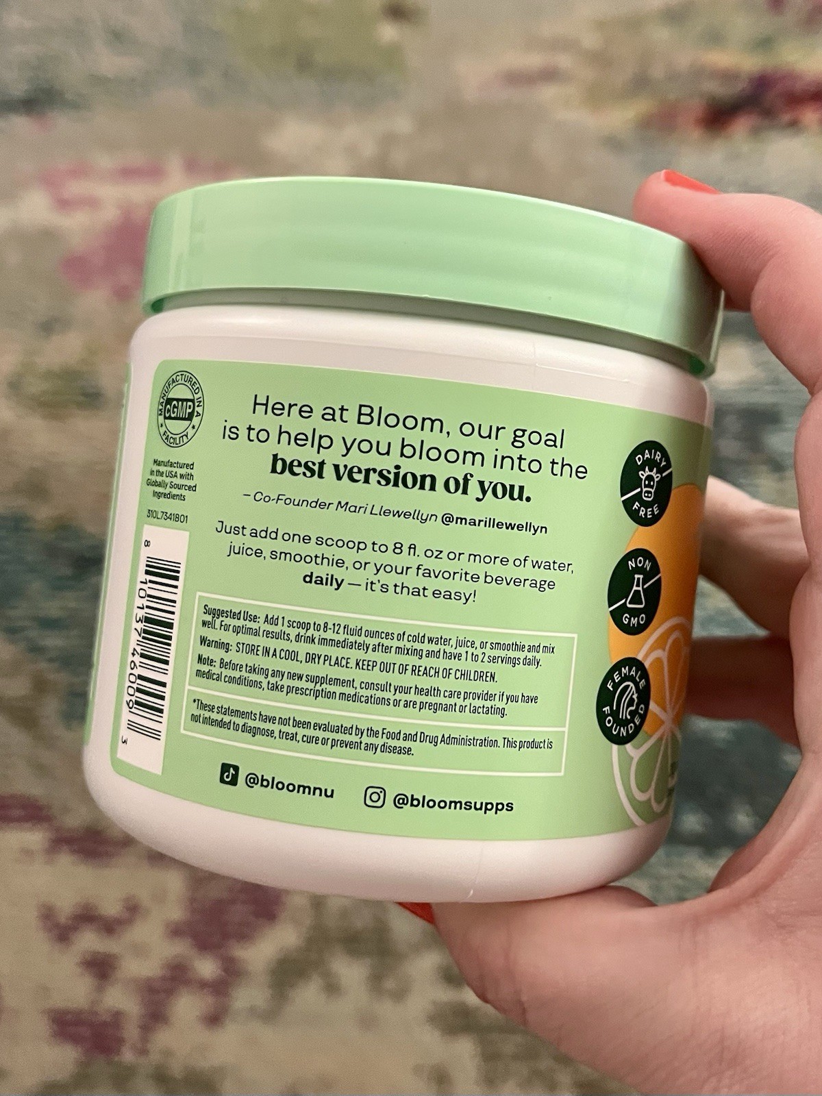 Bloom Greens & Superfoods Orange Passionfruit Powder 6.45 oz 30 Servings