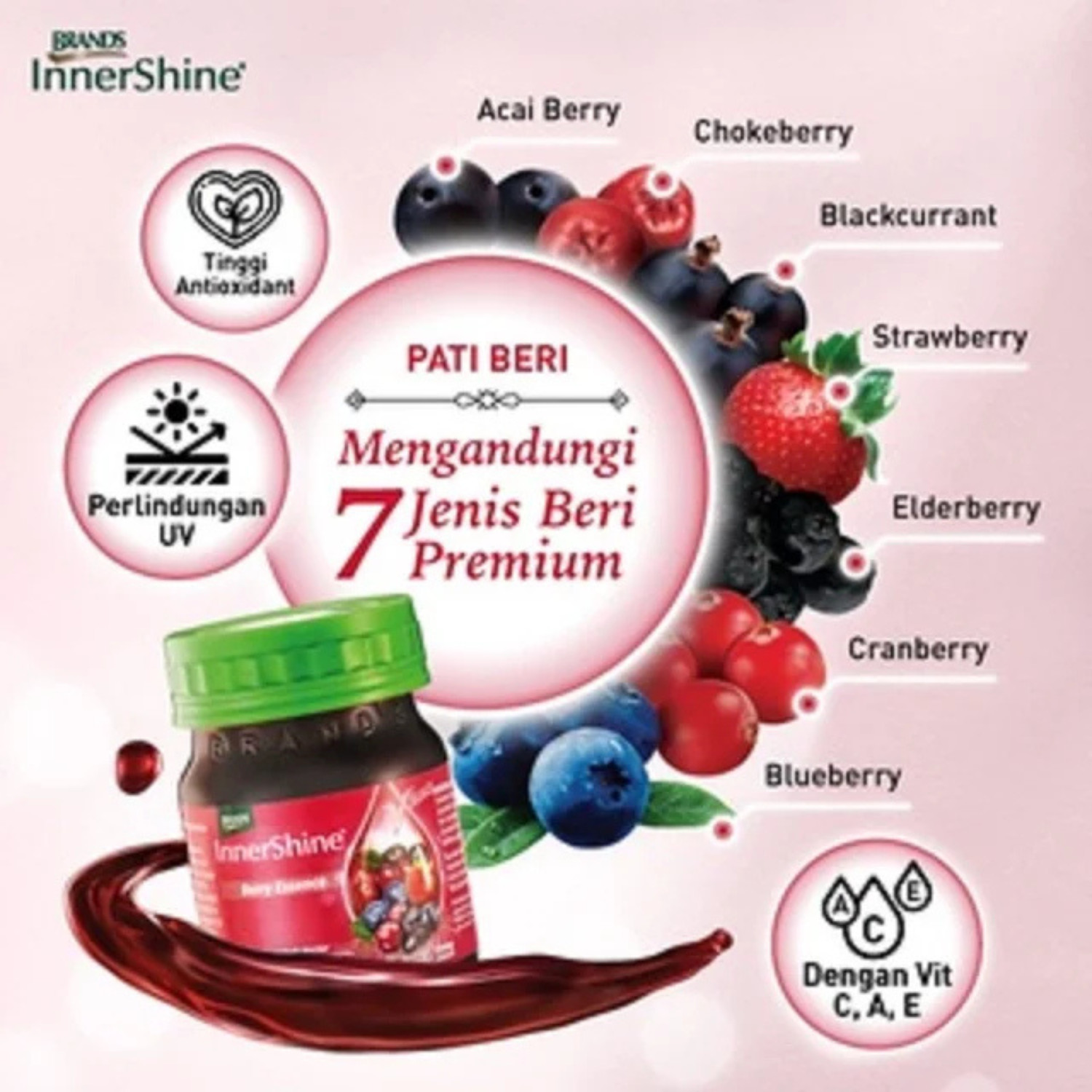 BRAND’S InnerShine Berry Essence 7 types of Berries (6 bottles x 42ml) DHL Ship
