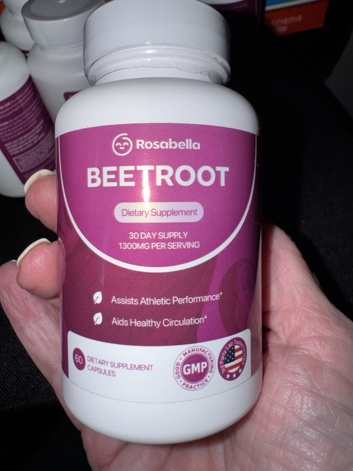 Free shipping! Rosabella Beetroot Capsules Organic 1300mg 60ct