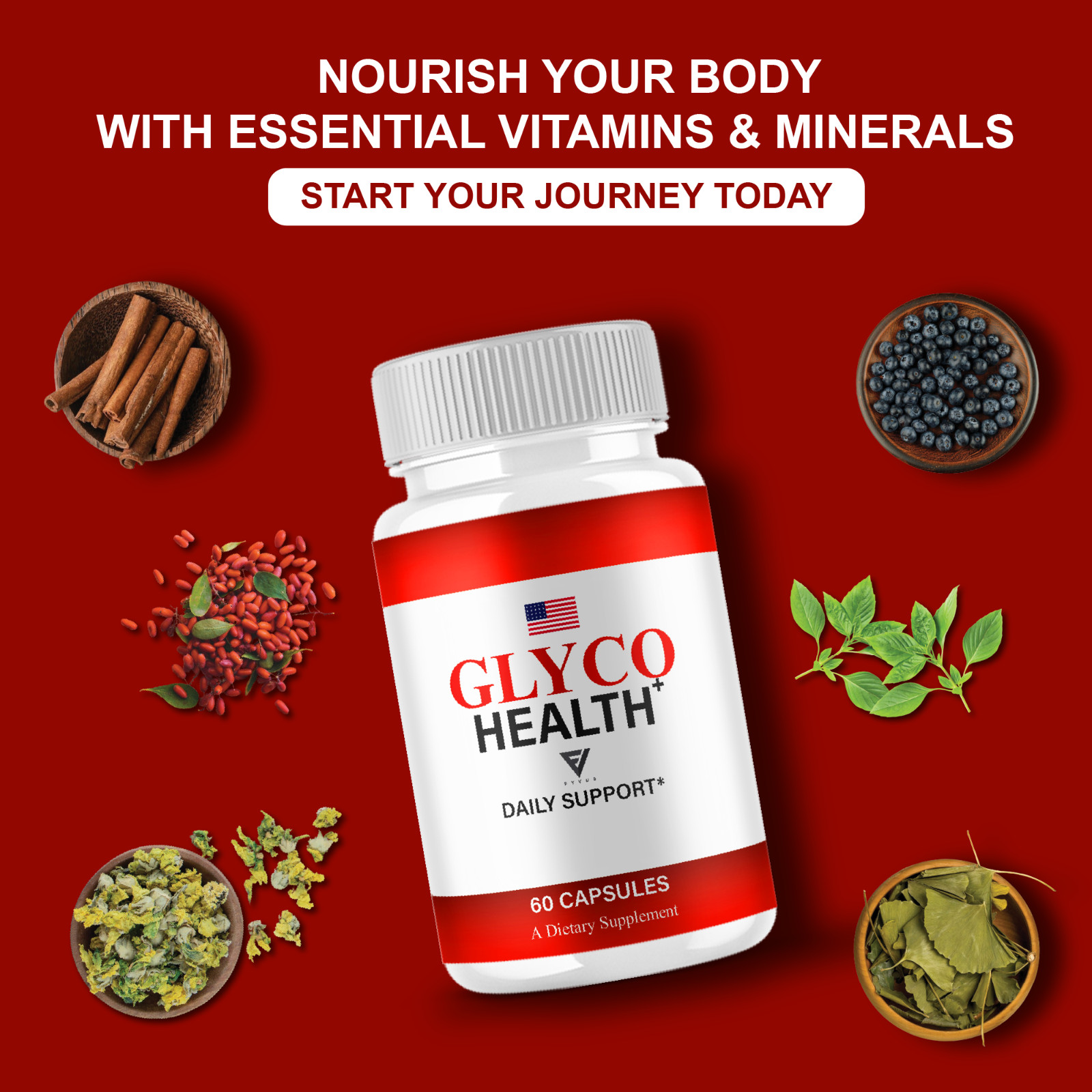 (5 Pack) Glyco Health Blood Health Support, GlycoHealth Pills (300 Capsules)