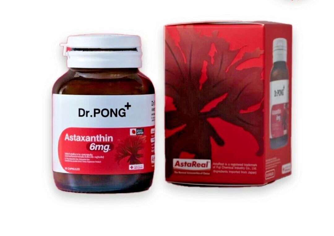Dr.Pong Natural Astaxanthin 6mg AstaREAL Japan Anti-Aging Supplement Skin Health